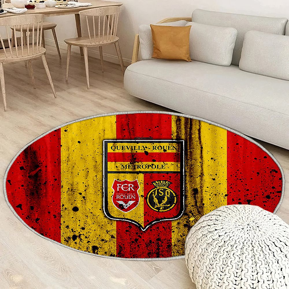 Logo Fc Rouen Tapis Sol - Tapis De Salon, Fcrfrancesoccer Tapis Art, Tapis pour la décoration de la maison