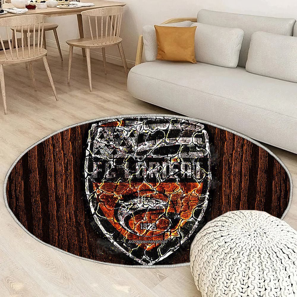 Fc Lorient Tapis Sol - Tapis De Salon, Ligue 2 Football Français En Bois Orange Tapis Art, Tapis pour la décoration de la maison