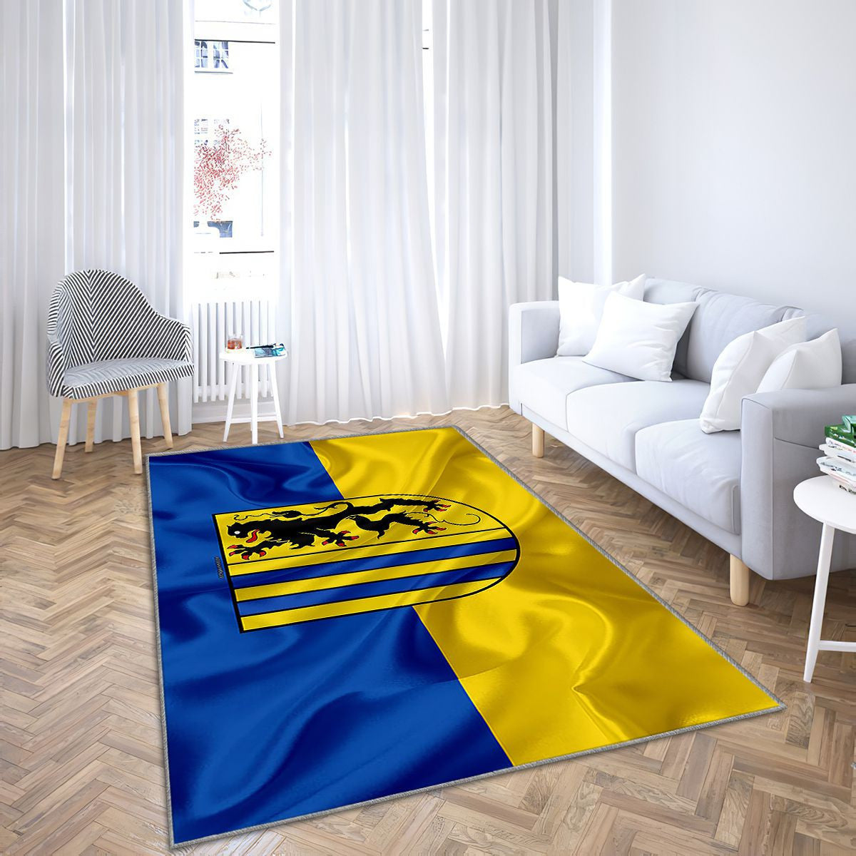 Drapeau de la ville allemande de Chemnitz Chemnitz Tapis Sol - Tapis De Salon, symboles de l'Allemagne Tapis Art, Tapis pour la décoration de la maison