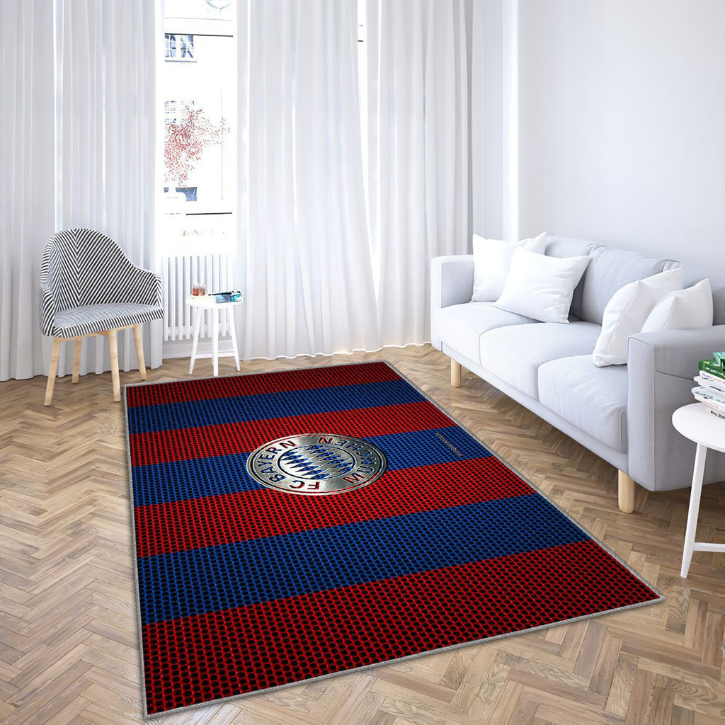 Fc Bayern Munich Logored-Blue Mesh Fc Bayern Munich Tapis Sol - Tapis De Salon, Munich Allemagne Tapis Art, Tapis pour la décoration de la maison