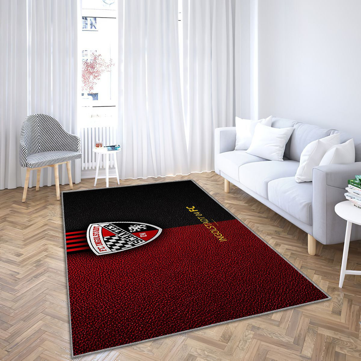 Fc Ingolstadt 04 Cuir Textureingolstadt Allemagne Tapis Sol - Tapis De Salon, Deuxième Division Tapis Art, Tapis pour la décoration de la maison