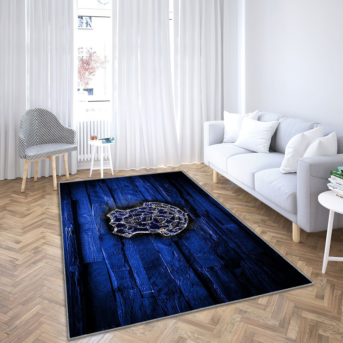 Everton Fc Tapis Sol - Tapis De Salon, Club De Football Anglais De Premier League En Bois Bleu Tapis Art, Tapis pour la décoration de la maison