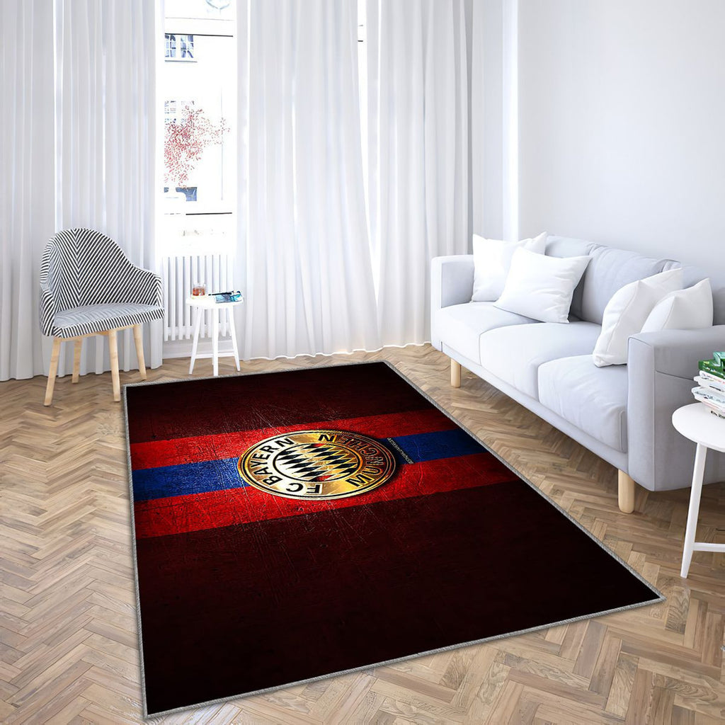Fc Bayern Munich Tapis Sol - Tapis De Salon, Bundesliga Red Metal Football Tapis Art, Tapis pour la décoration de la maison