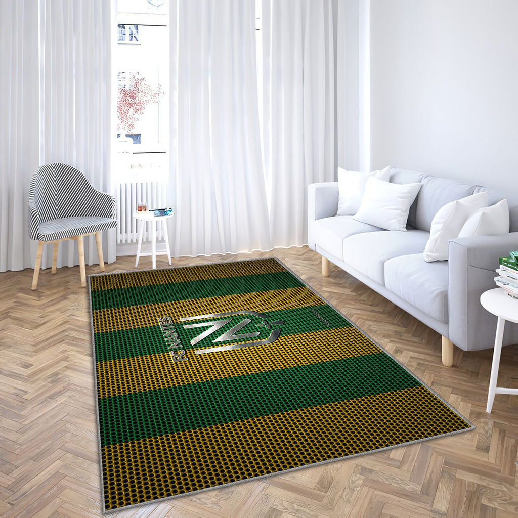 Fc Nantes Logofc Nantes New2020 Jaune Vert Blanc Mesh Tapis Sol - Tapis De Salon, Ligue 1 Nantes Tapis Art, Tapis pour la décoration de la maison
