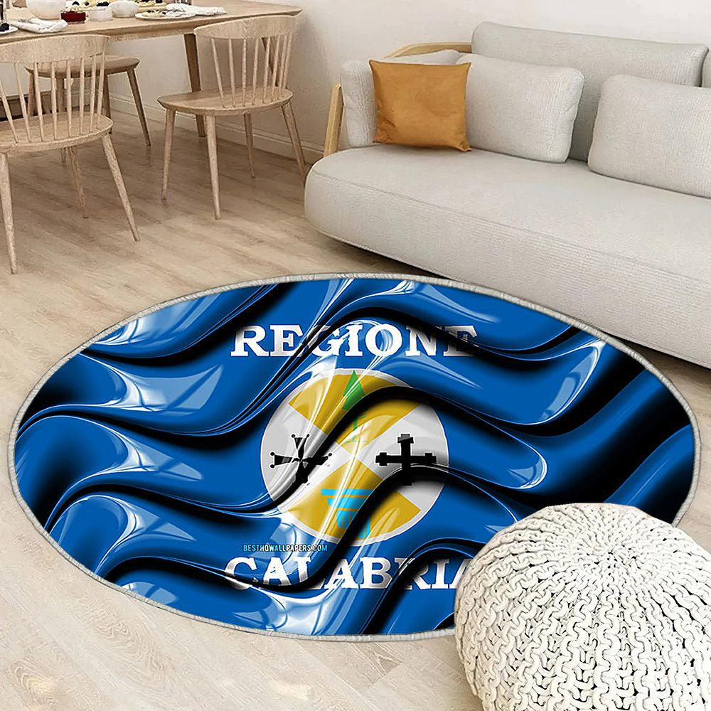 Calabre Drapeau Régions d'Italie Tapis Sol - Tapis De Salon, Calabre Calabre Régions italiennes Tapis Art, Tapis pour la décoration de la maison