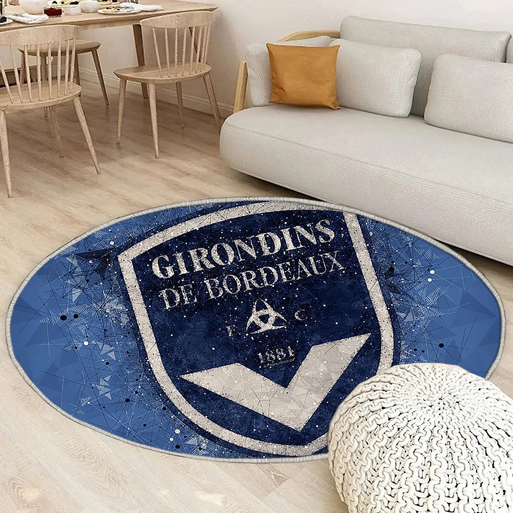 Fc Girondins Bordeaux Art Géométrique Tapis Sol - Tapis De Salon, Fond Bleu Bordeaux Tapis Art, Tapis pour la décoration de la maison