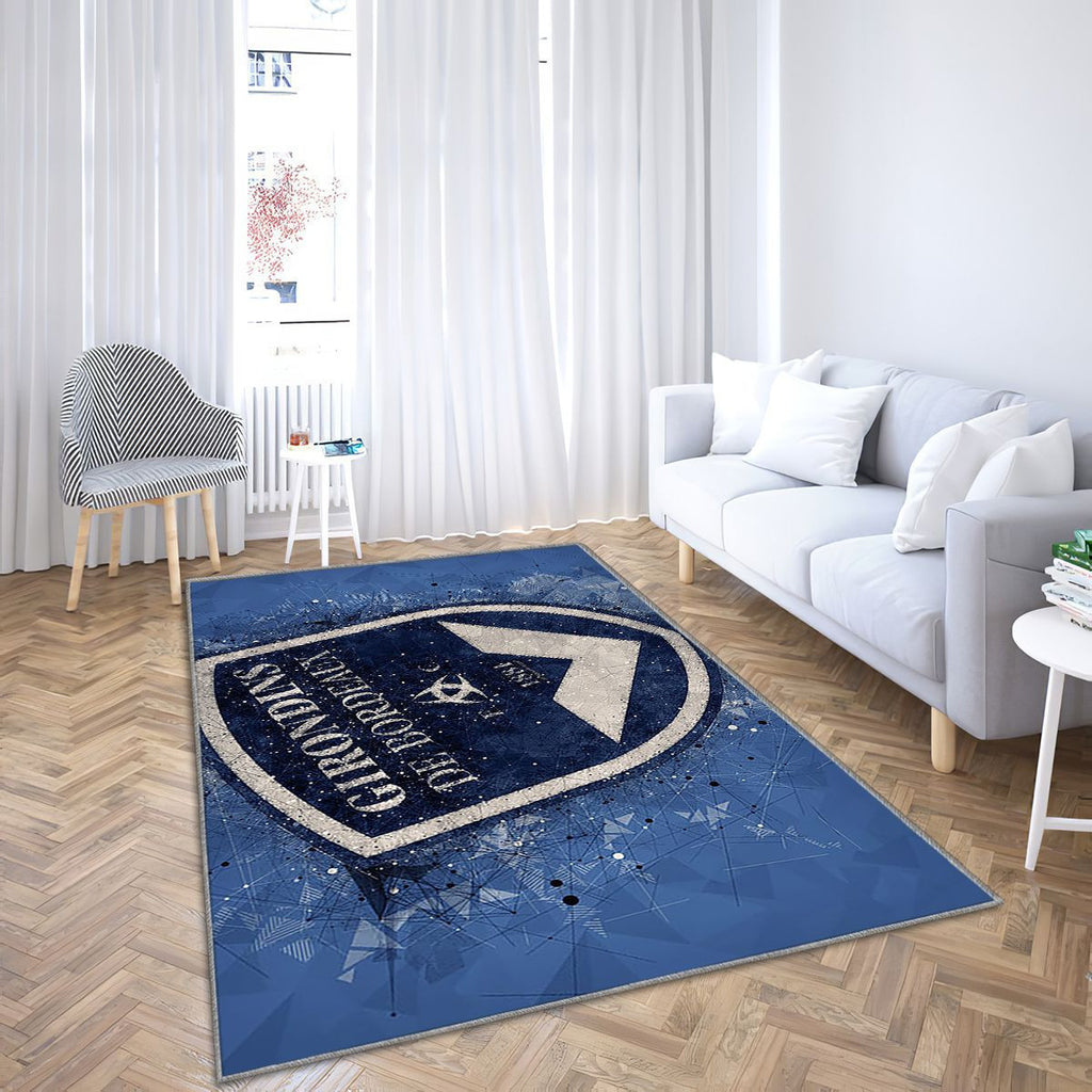 Fc Girondins Bordeaux Art Géométrique Tapis Sol - Tapis De Salon, Fond Bleu Bordeaux Tapis Art, Tapis pour la décoration de la maison