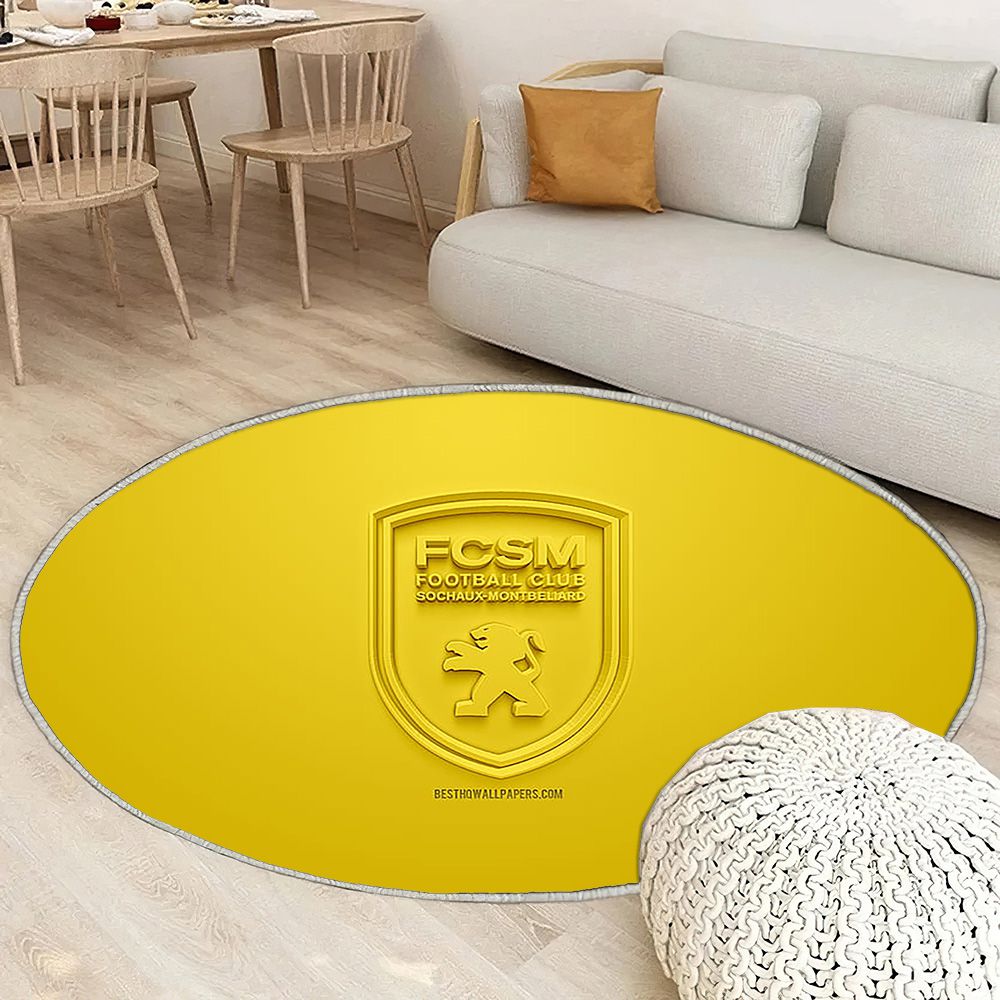 Fc Sochaux-Montbéliard Tapis Sol - Tapis De Salon, Jaune 3DFootball français Tapis Art, Tapis pour la décoration de la maison
