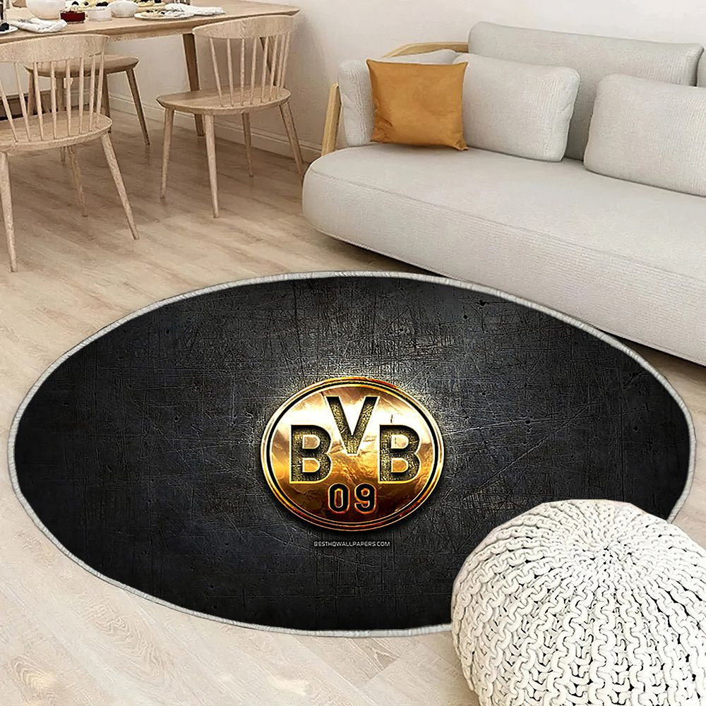Borussia Dortmund Fc Tapis Sol - Tapis De Salon, Bundesliga Football Noir Tapis Art, Tapis pour la décoration de la maison