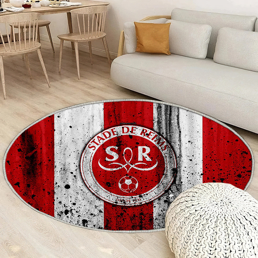 Fc Stade Reims Logofrance Stade Reims Tapis Sol - Tapis De Salon, Soccerclub Tapis Art, Tapis pour la décoration de la maison