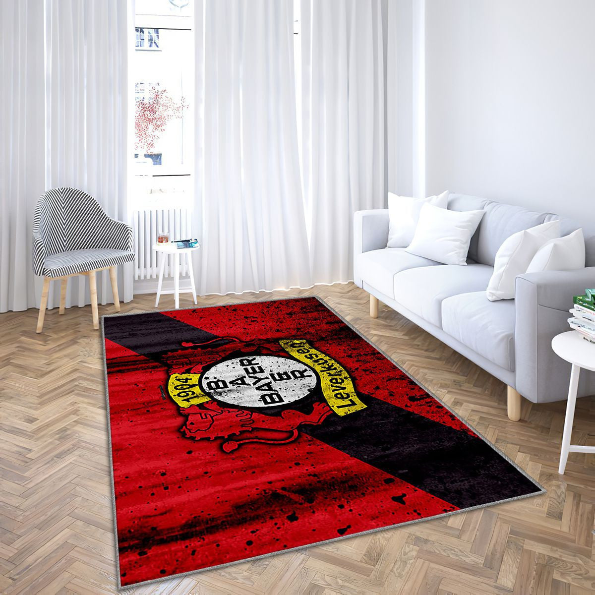Fc Bayer 04 Leverkusen Logoallemagne Bayer 04 Leverkusen Tapis Sol - Tapis De Salon, Club de Football Bayer 04 Leverkusen Fc Tapis Art, Tapis pour la décoration de la maison