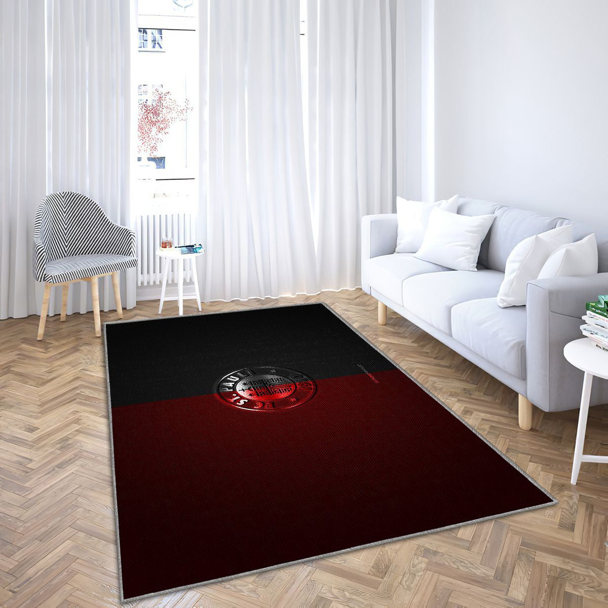 Fc St Pauli Tapis Sol - Tapis De Salon, Bundesliga 2 Rouge Noir Rouge Noir Fibre De Carbone Tapis Art, Tapis pour la décoration de la maison