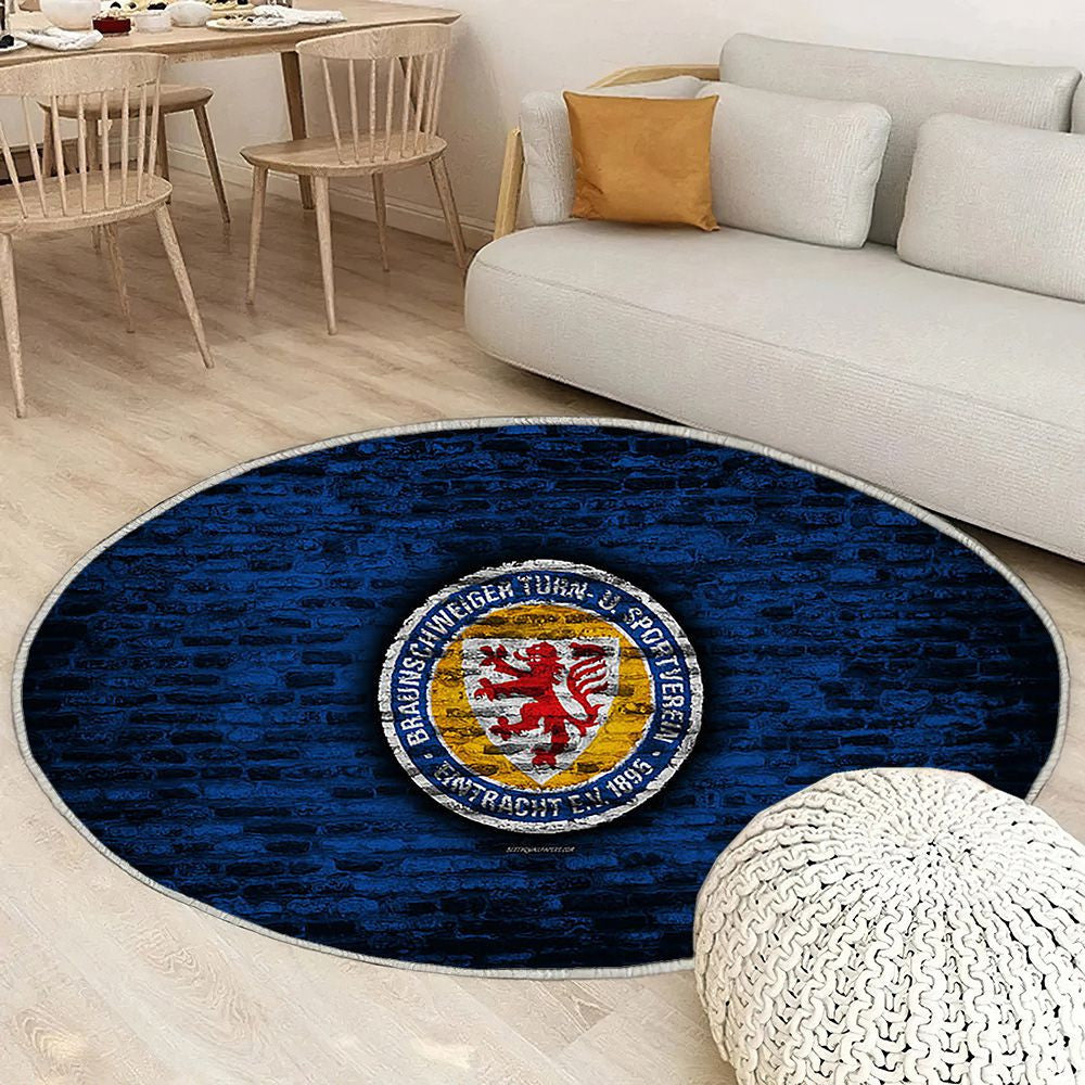 Eintracht Braunschweig Fc Tapis Sol - Tapis De Salon, Mur De Briques Bleues Bundesliga 2 Club De Football Allemand Tapis Art, Tapis pour la décoration de la maison