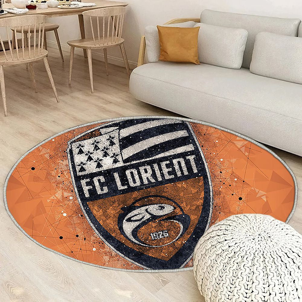 Logo Fc Lorient Tapis Sol - Tapis De Salon, Football Français Tapis Art, Tapis pour la décoration de la maison