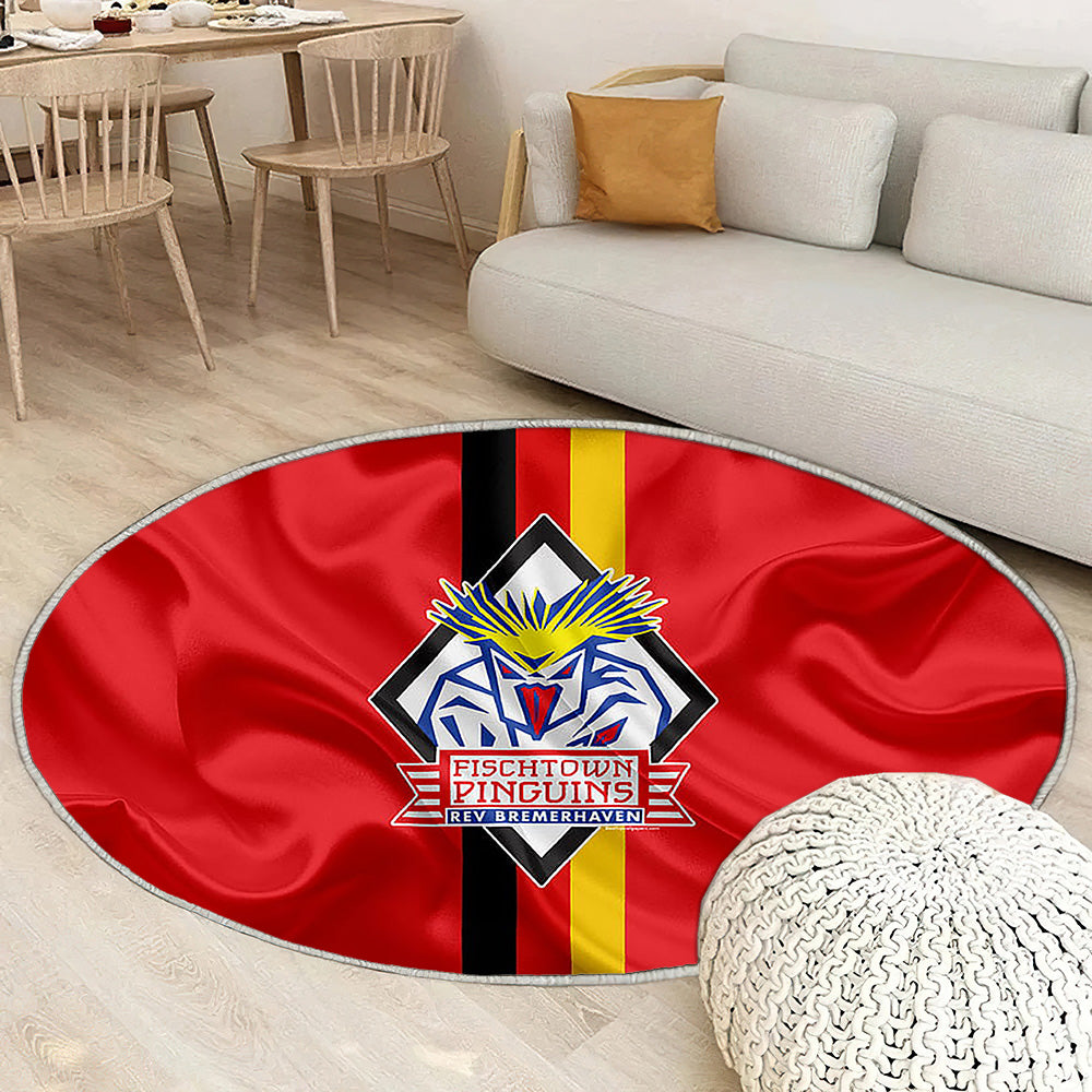 Fischtown Pinguins Bremerhaven Club de hockey allemand Hockey Deutsche Eishockey Liga Tapis Sol - Tapis De Salon, Allemagne Drapeau en soie Tapis Art, Tapis pour la décoration de la maison