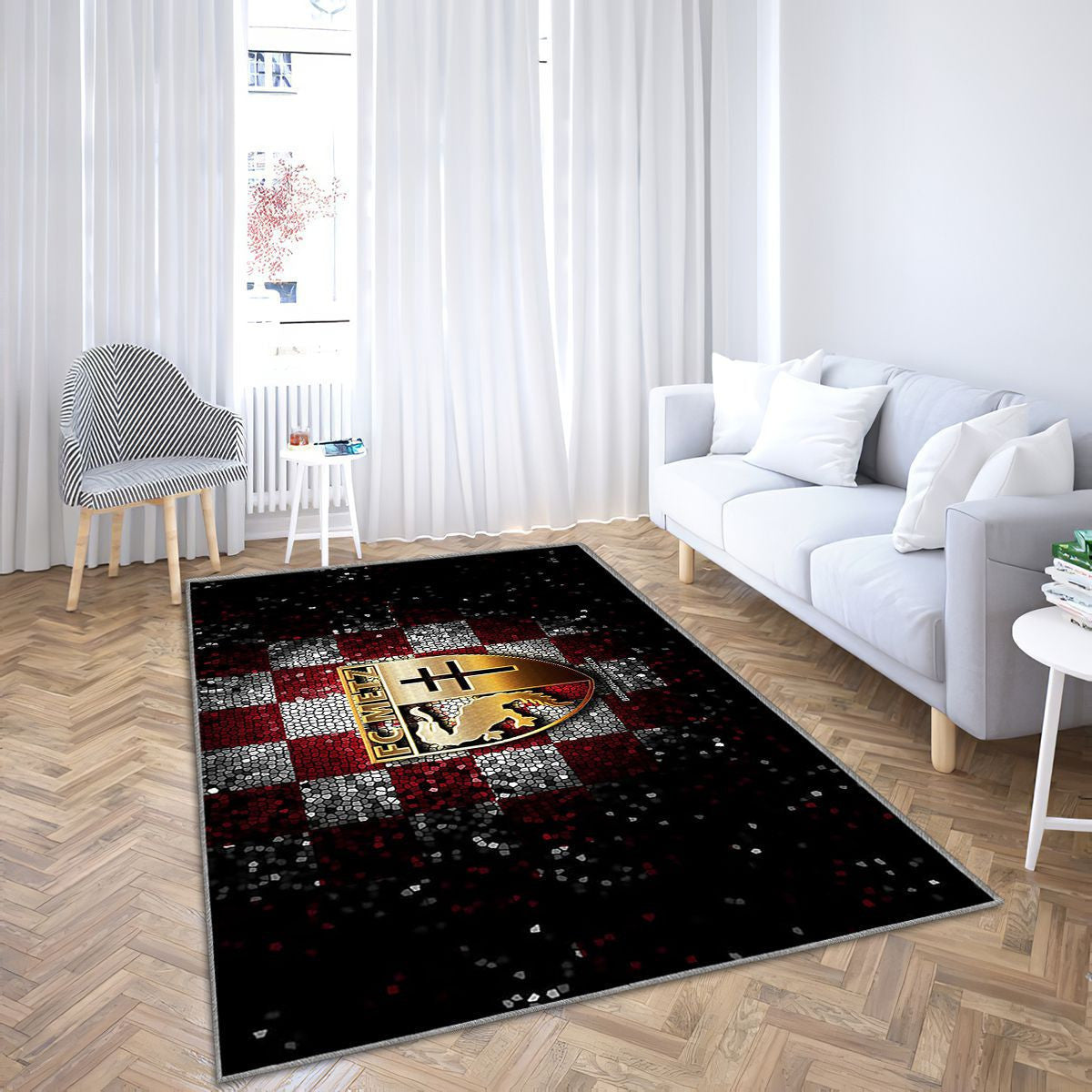 Fc Metz Tapis Sol - Tapis De Salon, Ligue 1 Violet Blanc Football Tapis Art, Tapis pour la décoration de la maison