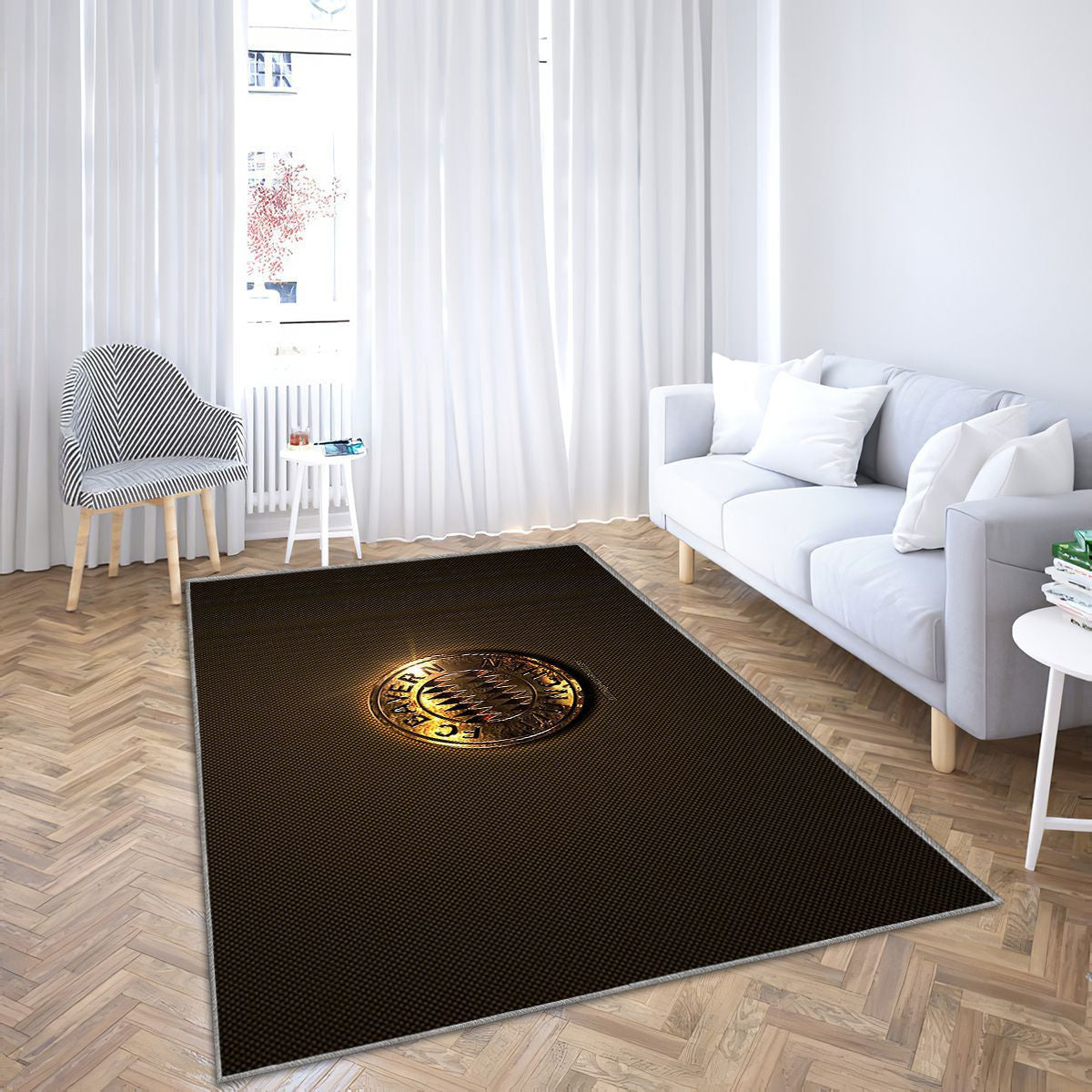 FC Bayern Munich Tapis Sol - Tapis De Salon, Club de football allemand Goldenmunich Tapis Art, Tapis pour la décoration de la maison