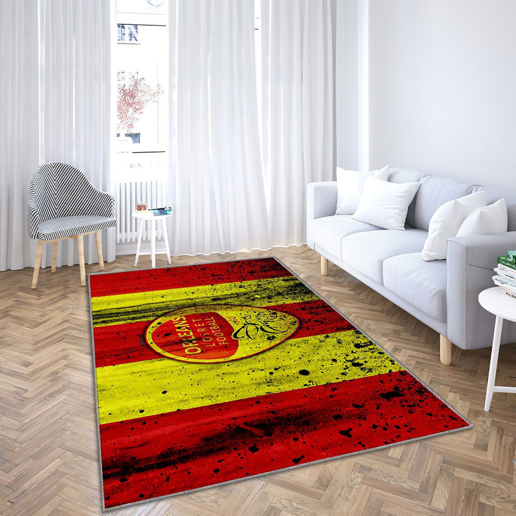 Fc Orléans Logofrance Us Orléans Tapis Sol - Tapis De Salon, Soccerclub Tapis Art, Tapis pour la décoration de la maison