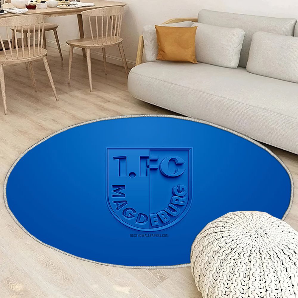 Fc Magdebourg Tapis Sol - Tapis De Salon, Club de Football Bleu 3D allemand Tapis Art, Tapis pour la décoration de la maison