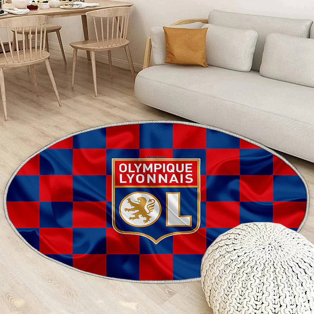 Olympique Lyonnaisdrapeau Bleu Rouge Football Français Tapis Sol - Tapis De Salon, Tapis Art, Tapis pour la décoration de la maison