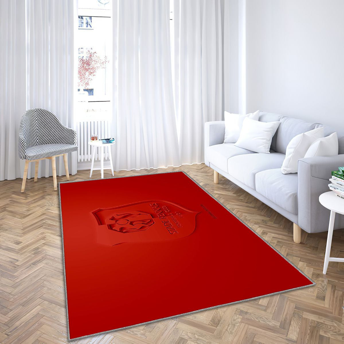Stade Rennais Fc Tapis Sol - Tapis De Salon, Football Français Tapis Art, Tapis pour la décoration de la maison