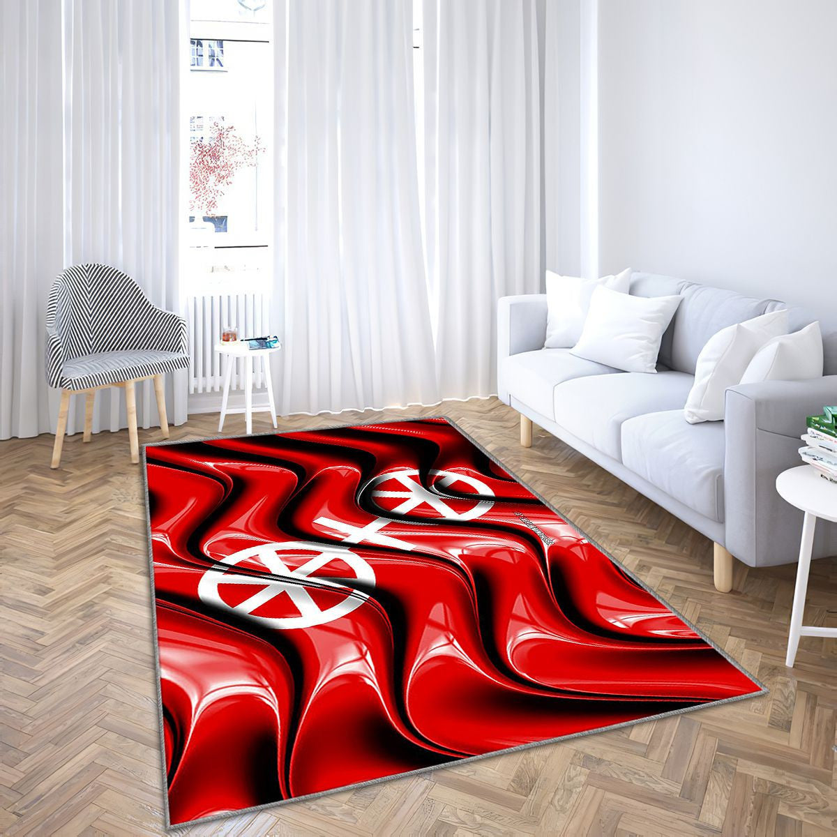 Mayence Drapeau Villes D'Allemagne Tapis Sol - Tapis De Salon, Mayence Mayence Villes allemandes Tapis Art, Tapis pour la décoration de la maison