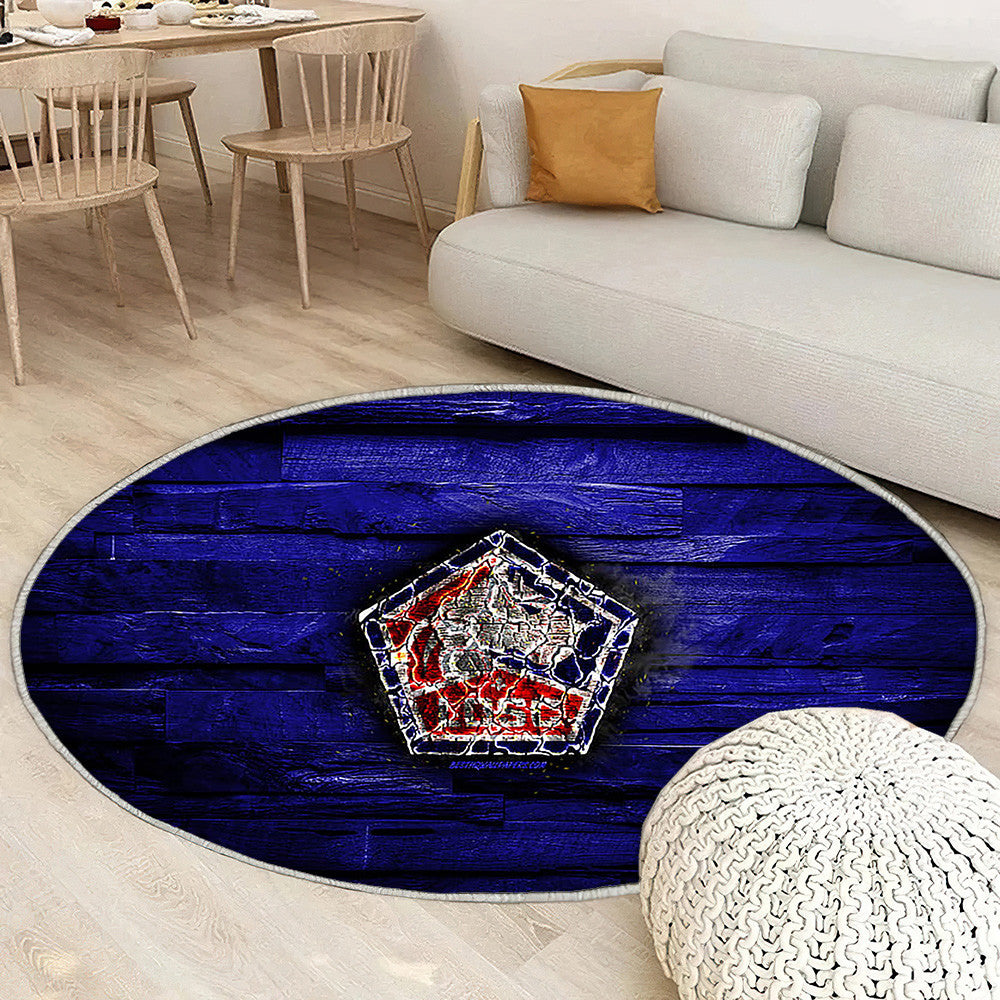 Lille Fc Tapis Sol - Tapis De Salon, Ligue 1 Bleu Football Français En Bois Tapis Art, Tapis pour la décoration de la maison