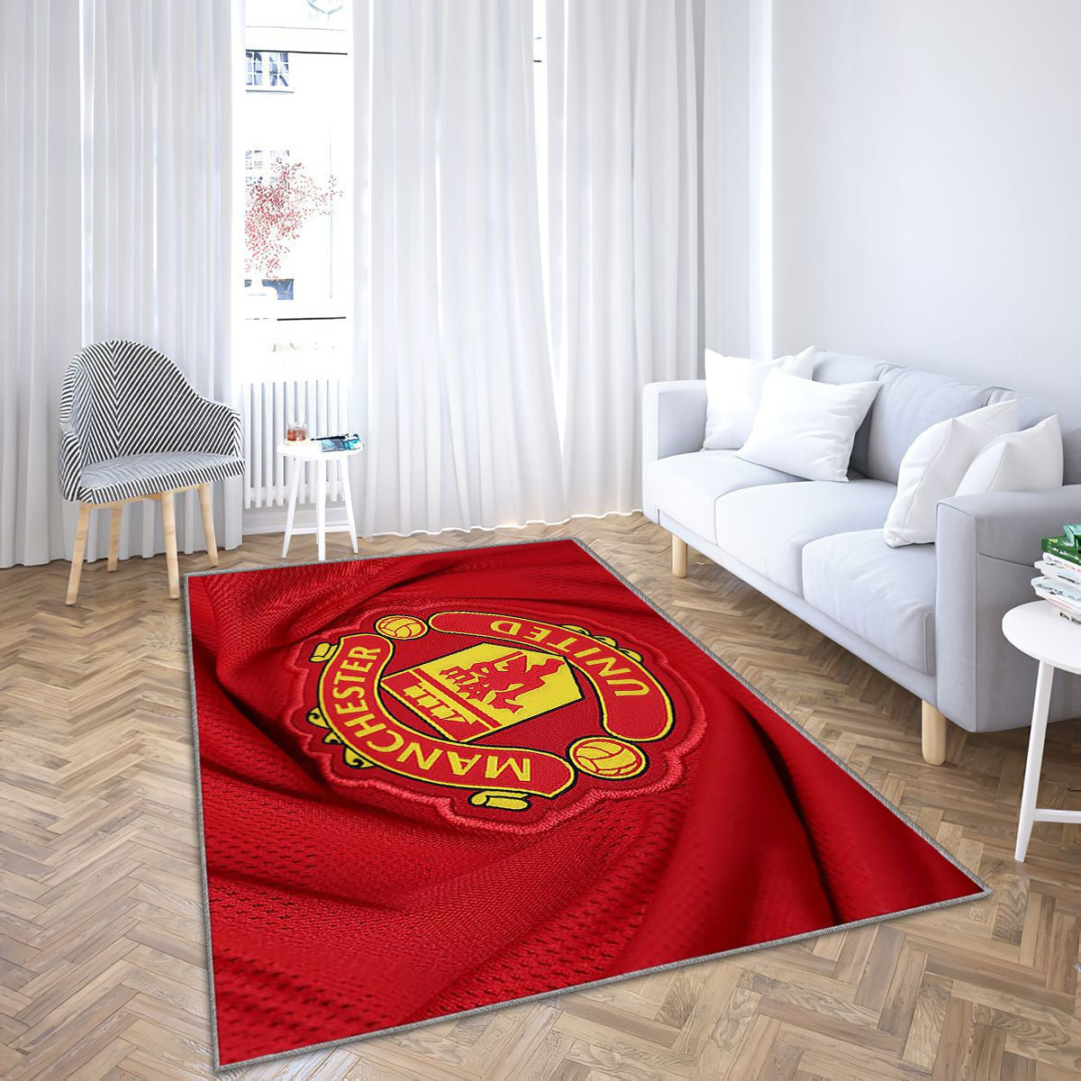 Manchester United Fcpremier League Mu Tapis Sol - Tapis De Salon, Logo Man United Tapis Art, Tapis pour la décoration de la maison