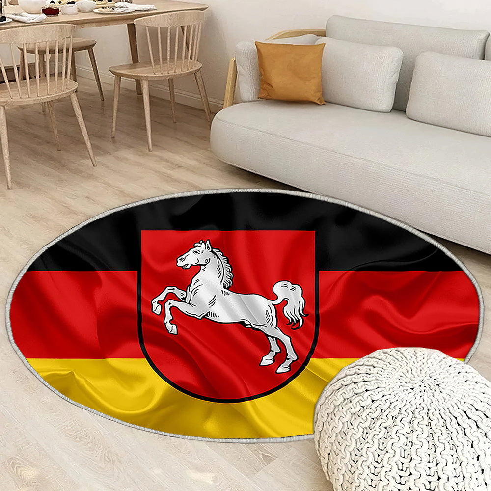 Drapeau de Basse-Saxe Tapis Sol - Tapis De Salon, Terres allemandes Basse-Saxe Allemagne Tapis Art, Tapis pour la décoration de la maison