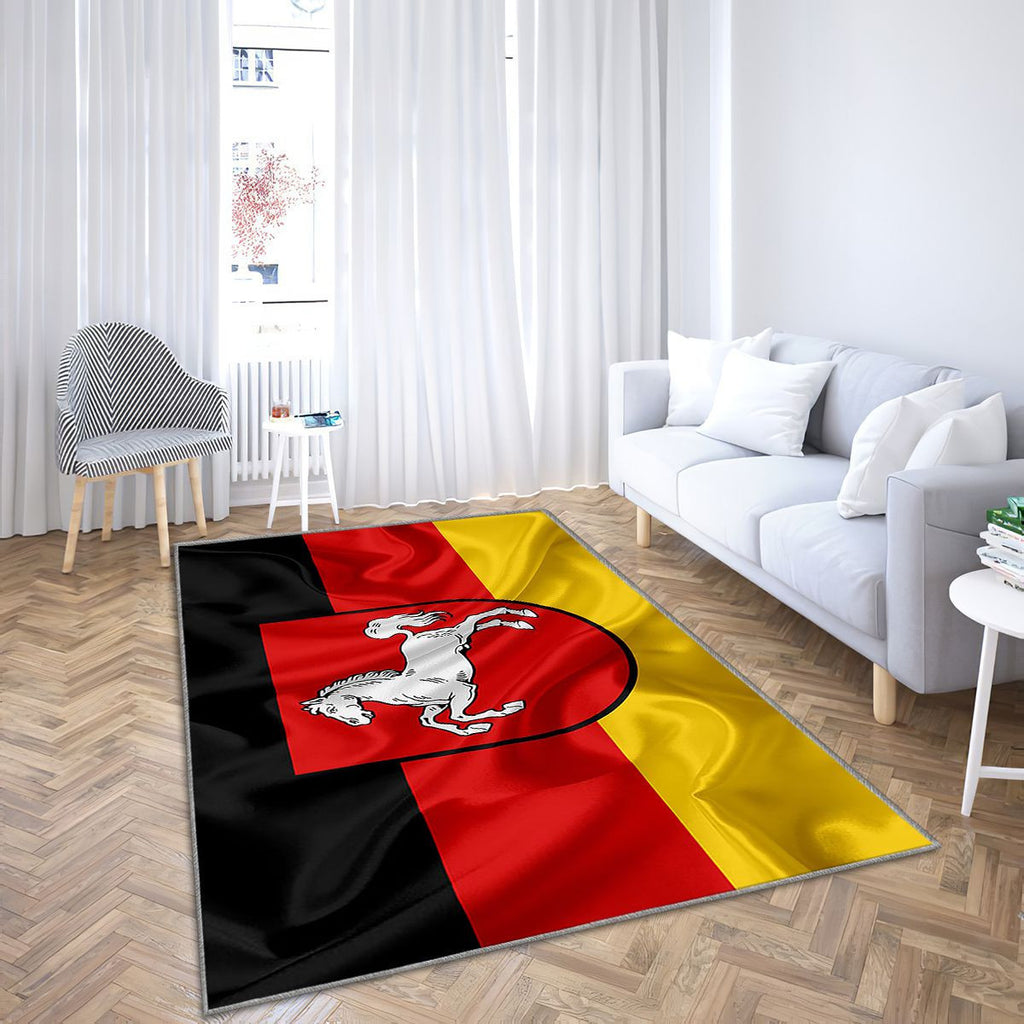 Drapeau de Basse-Saxe Tapis Sol - Tapis De Salon, Terres allemandes Basse-Saxe Allemagne Tapis Art, Tapis pour la décoration de la maison
