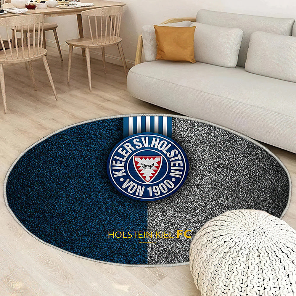 Holstein Kiel Fc Texture Cuir Tapis Sol - Tapis De Salon, Holsteinkiel Allemagne Tapis Art, Tapis pour la décoration de la maison