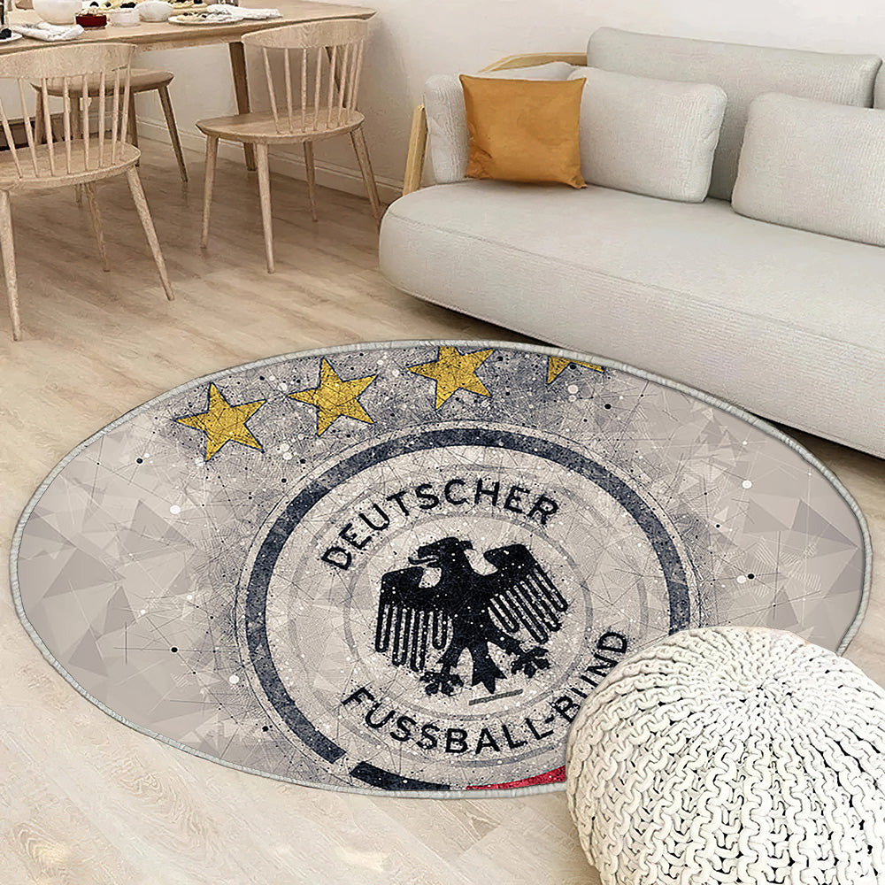 Art géométrique de l'équipe nationale de football d'Allemagne Tapis Sol - Tapis De Salon, gris Uefa Tapis Art, Tapis pour la décoration de la maison