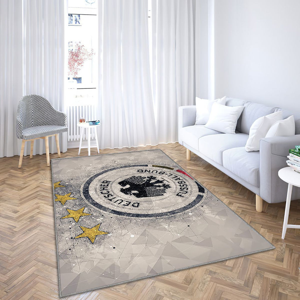 Art géométrique de l'équipe nationale de football d'Allemagne Tapis Sol - Tapis De Salon, gris Uefa Tapis Art, Tapis pour la décoration de la maison