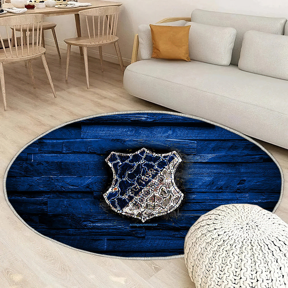 Hoffenheim Fc Tapis Sol - Tapis De Salon, Club de Football allemand en bois bleu Bundesliga Tapis Art, Tapis pour la décoration de la maison