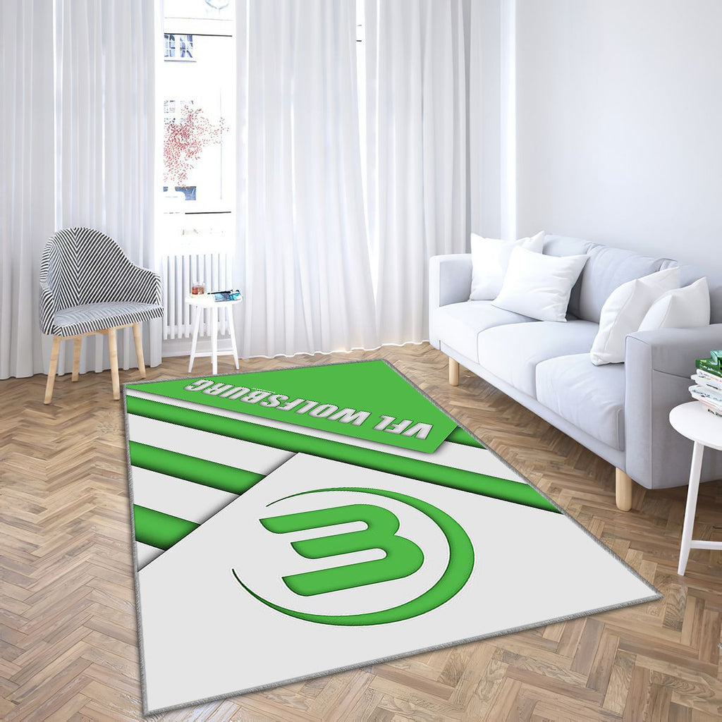 Vfl Wolfsburg Fc Tapis Sol - Tapis De Salon, Club de Football allemand Bundesliga Tapis Art, Tapis pour la décoration de la maison