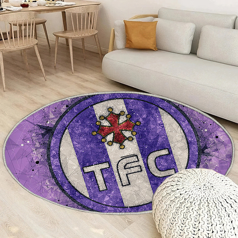 Toulouse Fc Géométrique Artpurple Tapis Sol - Tapis De Salon, Fond Violet Toulouse Tapis Art, Tapis pour la décoration de la maison