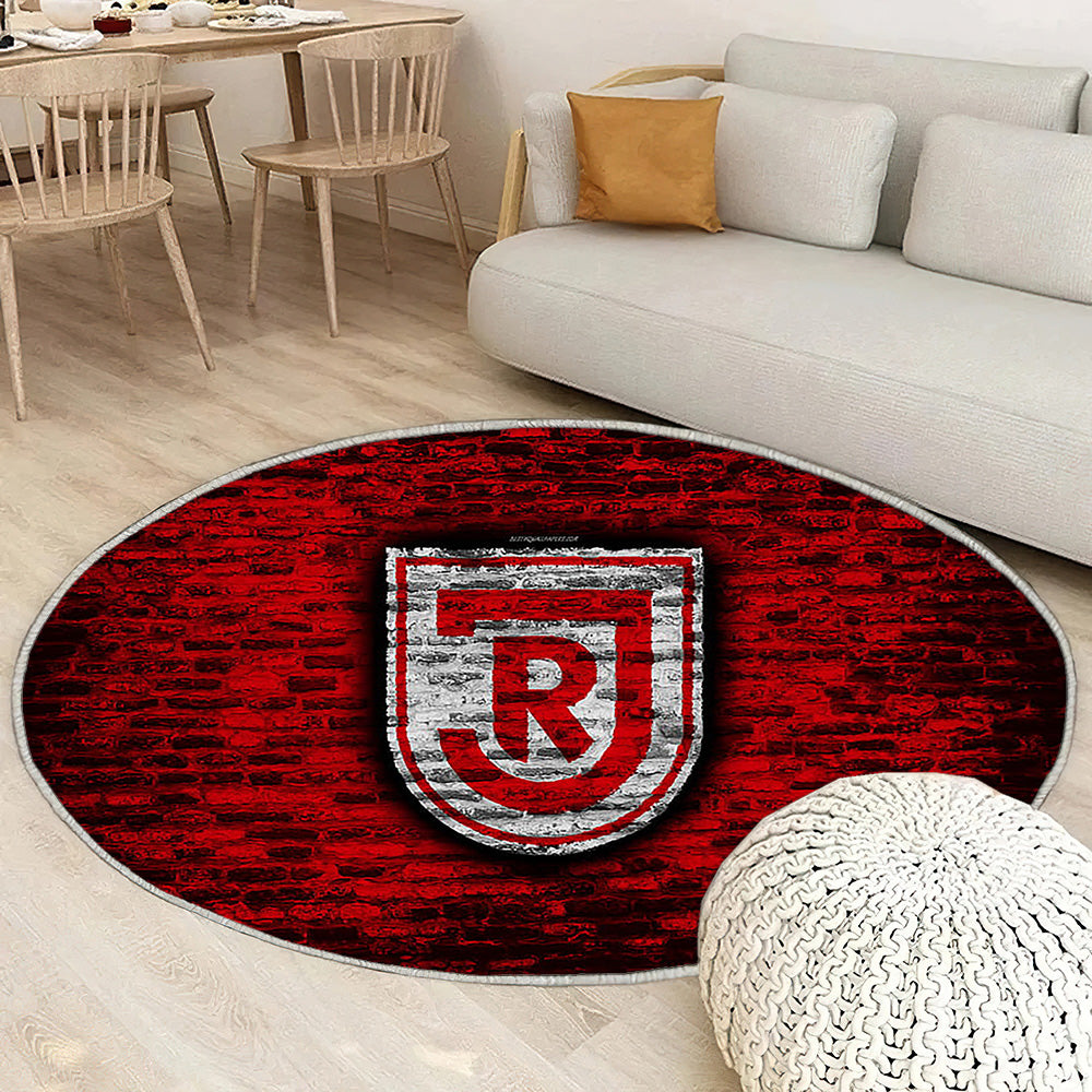 Jahn Regensburg Fc Tapis Sol - Tapis De Salon, Mur De Briques Rouges Bundesliga 2 Club De Football Allemand Tapis Art, Tapis pour la décoration de la maison