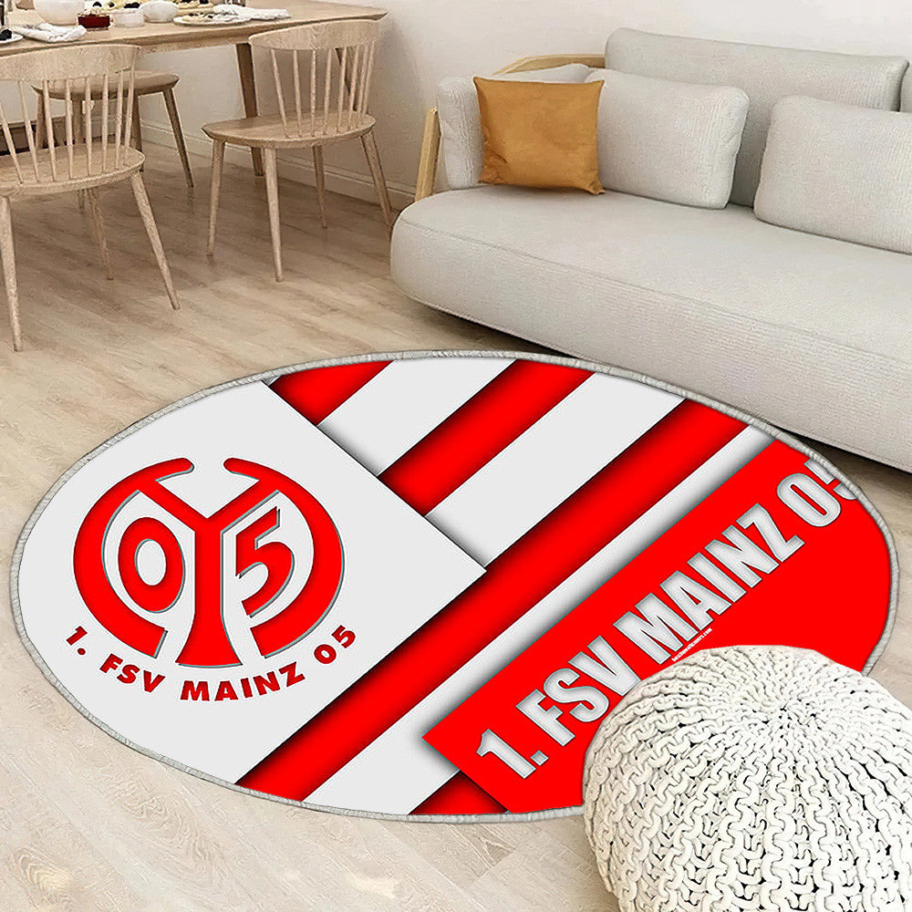 Fsv Mainz 05 Club de Football Iongerman Rouge Blanc Tapis Sol - Tapis De Salon, Mayence Allemagne Tapis Art, Tapis pour la décoration de la maison