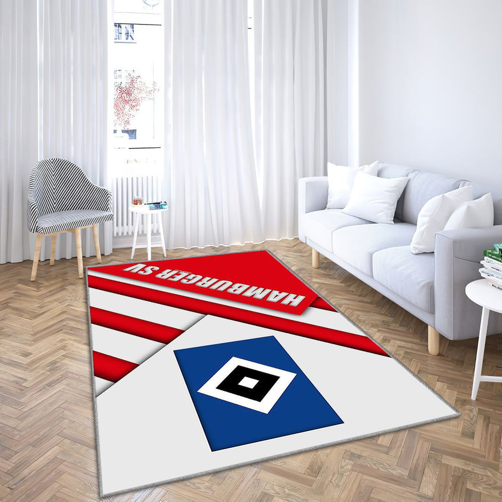 Hamburger Sv Red White Ion Tapis Sol - Tapis De Salon, Hsvgerman Football Club Tapis Art, Tapis pour la décoration de la maison