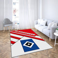 Hamburger Sv Red White Ion Tapis Sol - Tapis De Salon, Hsvgerman Football Club Tapis Art, Tapis pour la décoration de la maison