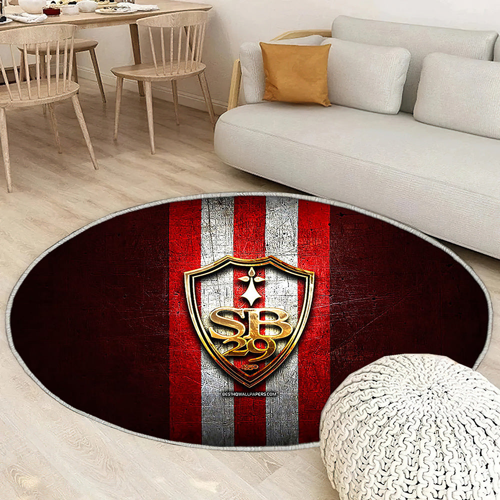 Stade Brestois 29 Fc Tapis Sol - Tapis De Salon, Ligue 1 Red Metal Football Tapis Art, Tapis pour la décoration de la maison