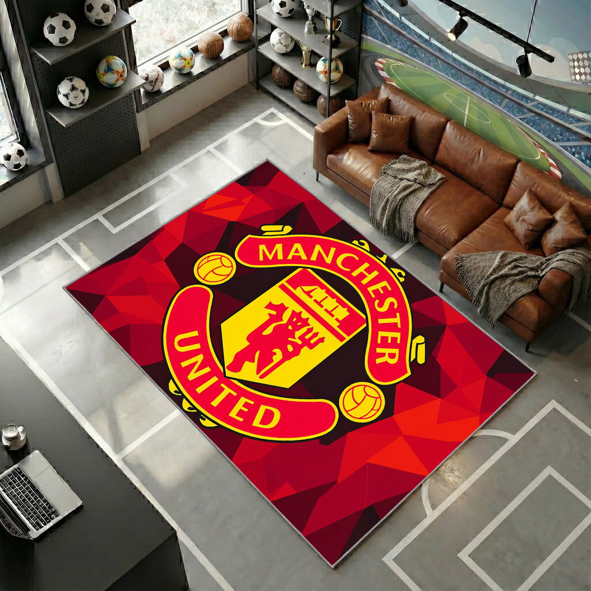 Manchester United Rouge Abstrait 2
