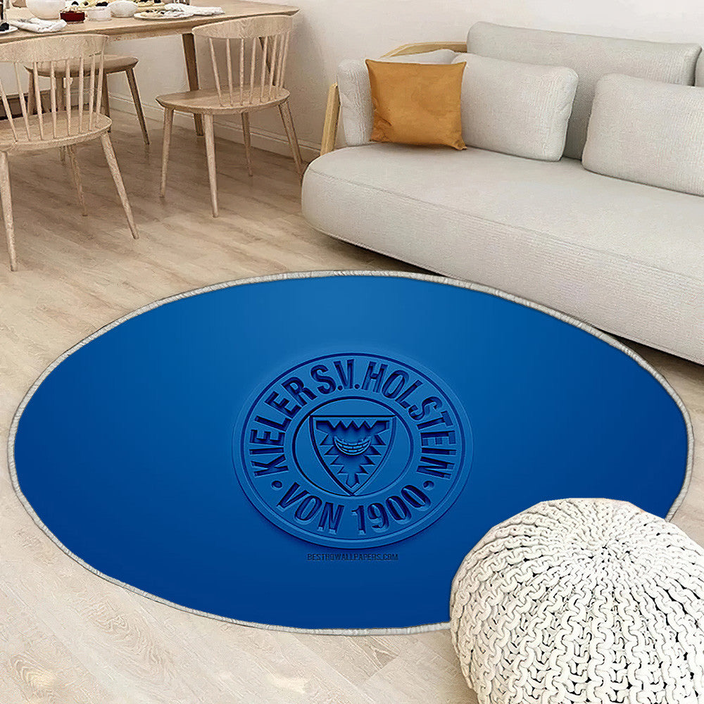 Holstein Kiel Tapis Sol - Tapis De Salon, Club de football allemand Blue 3D Tapis Art, Tapis pour la décoration de la maison