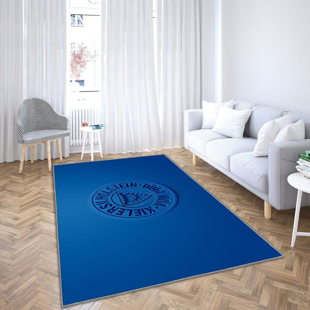 Holstein Kiel Tapis Sol - Tapis De Salon, Club de football allemand Blue 3D Tapis Art, Tapis pour la décoration de la maison