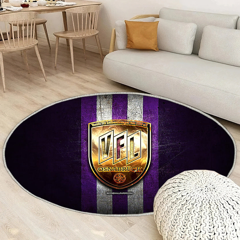 Osnabrueck Fc Tapis Sol - Tapis De Salon, Bundesliga 2 Violet Metal Football Tapis Art, Tapis pour la décoration de la maison