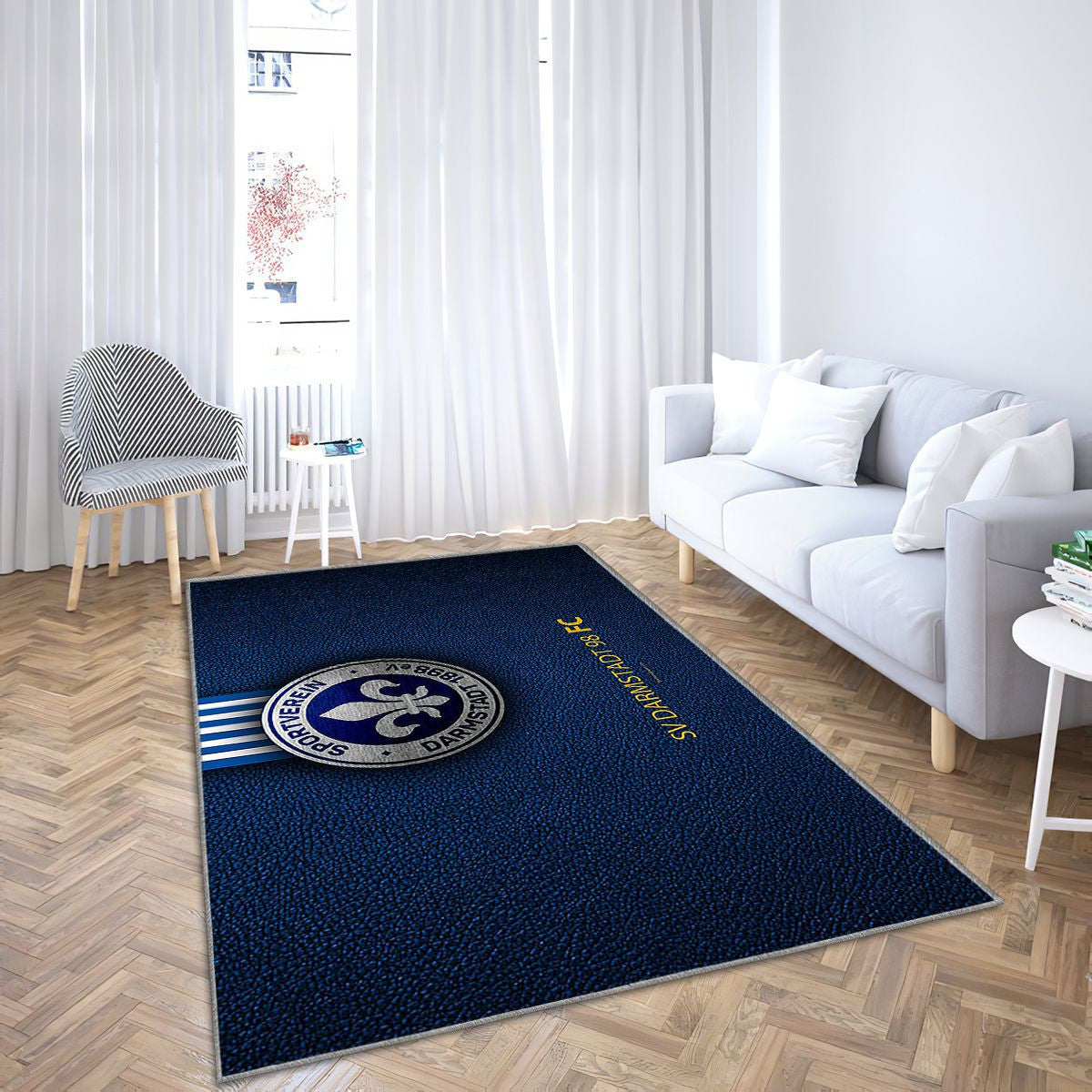 Sv Darmstadt 98 Fc Cuir Texturedarmstadt Allemagne Tapis Sol - Tapis De Salon, Deuxième Division Tapis Art, Tapis pour la décoration de la maison