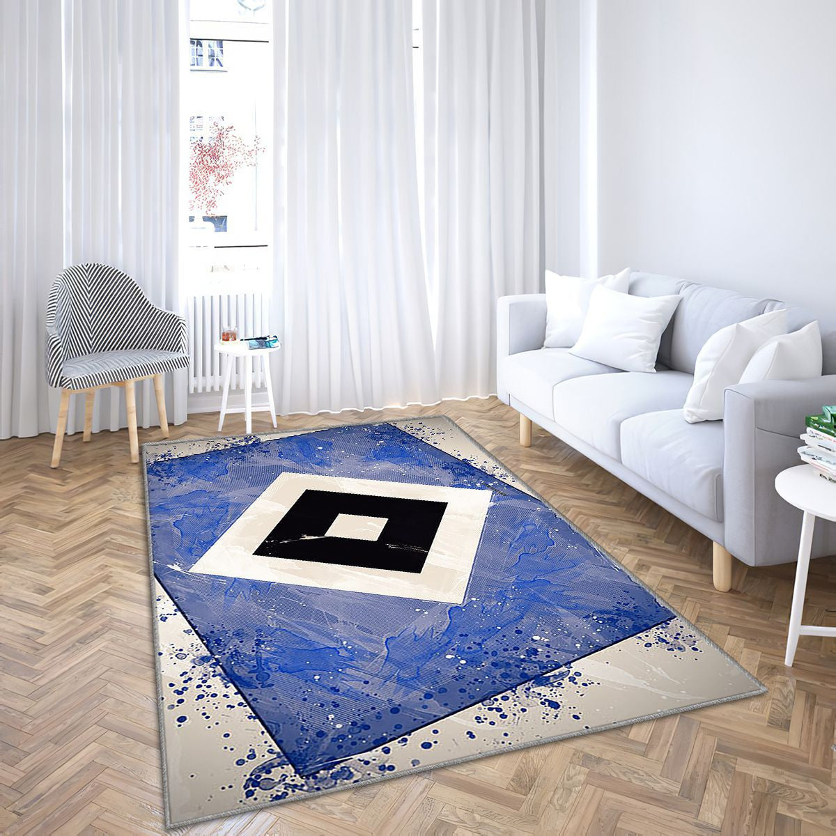 Hamburger Sv Équipe De Football Allemande Fond Blanc Tapis Sol - Tapis De Salon, Tapis Art, Tapis pour la décoration de la maison