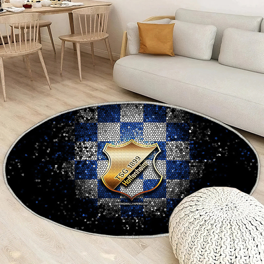 Tsg 1899 Hoffenheim Fc Tapis Sol - Tapis De Salon, Bundesliga Bleu Blanc Football Tapis Art, Tapis pour la décoration de la maison