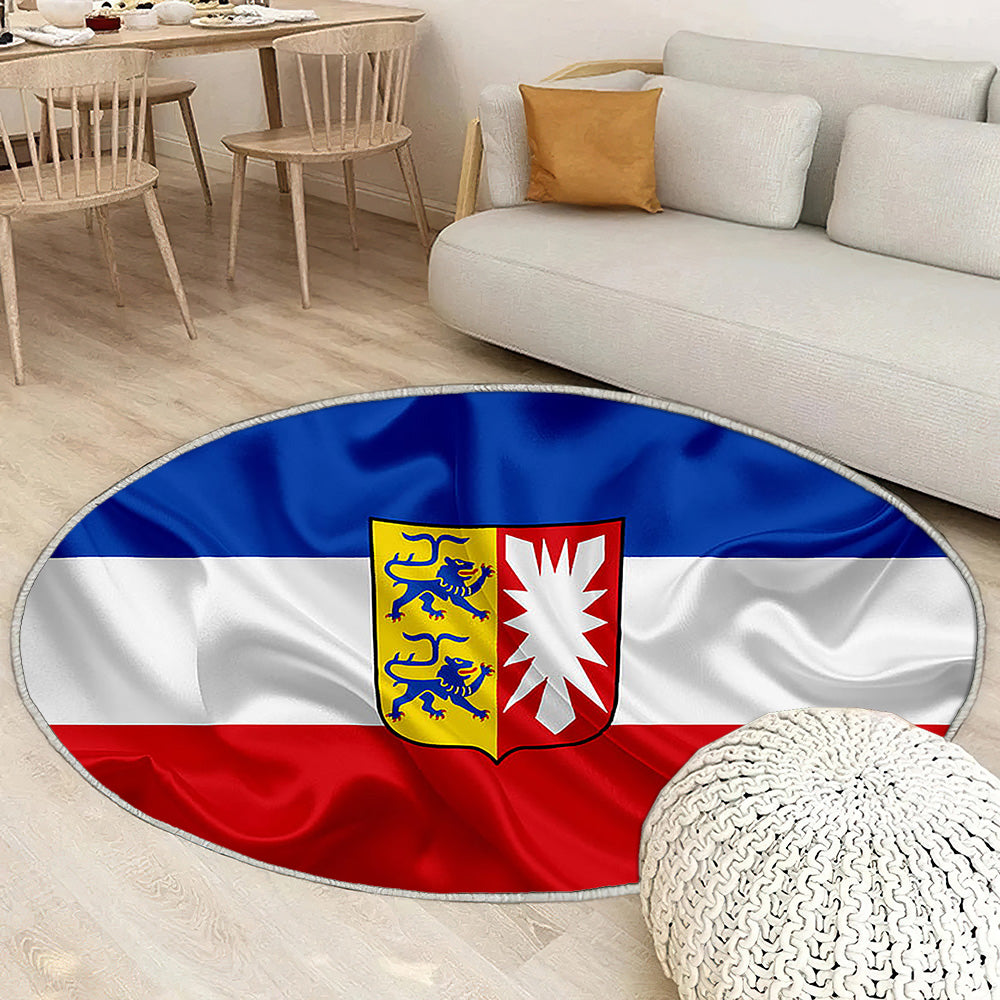 Drapeau du Schleswig Holstein Tapis Sol - Tapis De Salon, terres allemandes Schleswig Holstein Allemagne Tapis Art, Tapis pour la décoration de la maison