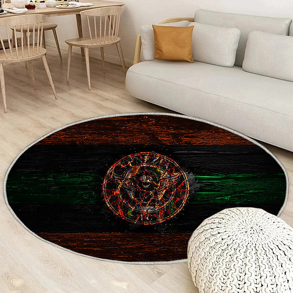 Venezia Fc Tapis Sol - Tapis De Salon, Serie B Orange Et Greengrunge Tapis Art, Tapis pour la décoration de la maison